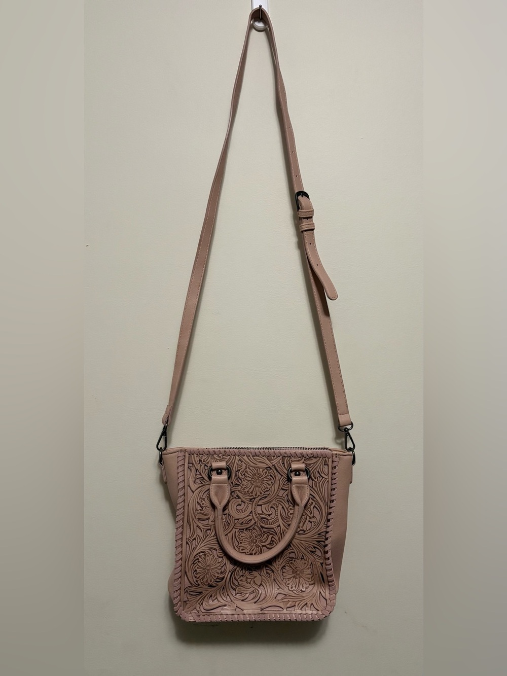 Trinity ranch tooled leather crossbody